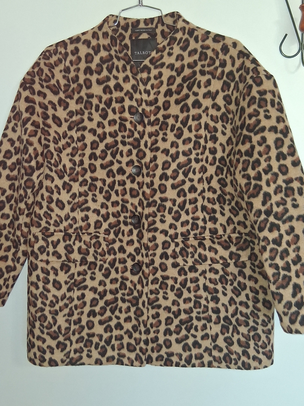 Talbots Leopard Print Button-Front Jacket - Brown